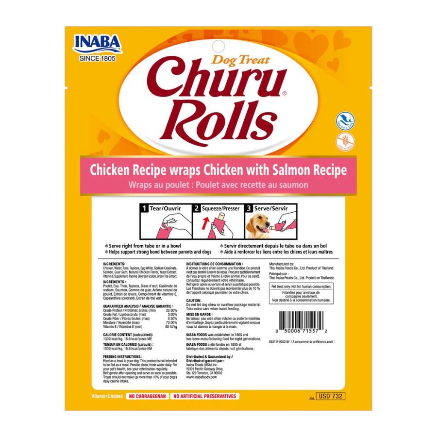 Churu rolls dog chicken salmon recipe wraps, , large image number null